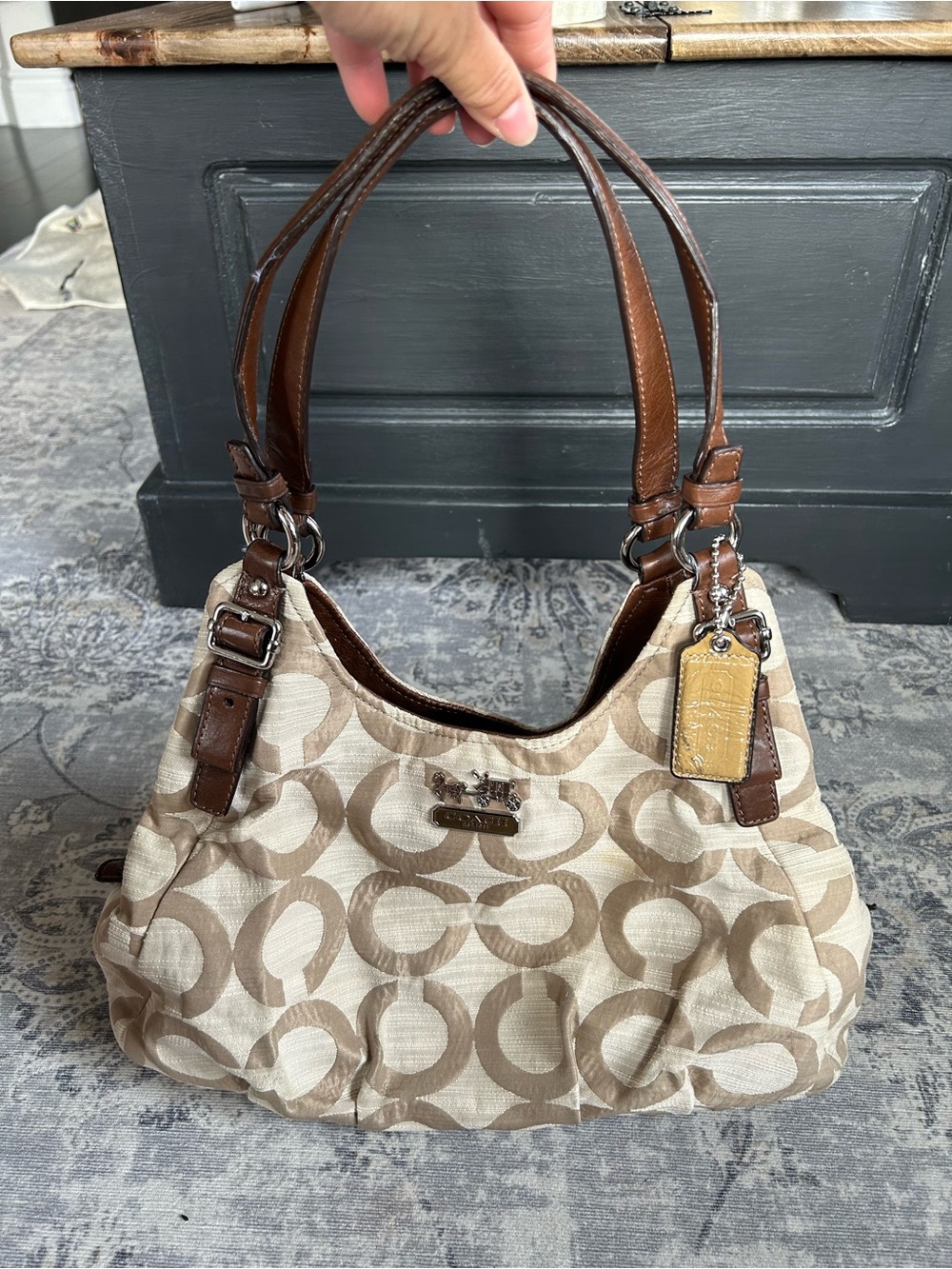 Coach Y2K Madison Op Art Sateen Maggie Shoulder Bag (17020)